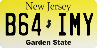 NJ license plate B64IMY