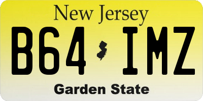 NJ license plate B64IMZ