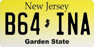 NJ license plate B64INA