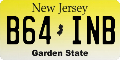 NJ license plate B64INB