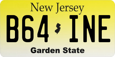 NJ license plate B64INE