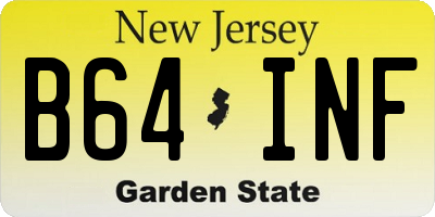 NJ license plate B64INF