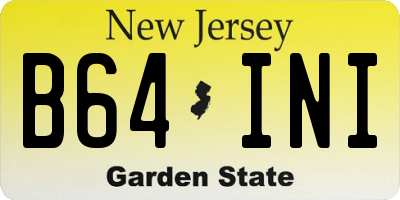 NJ license plate B64INI