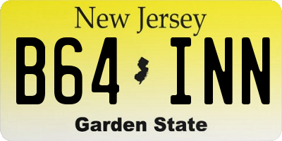NJ license plate B64INN