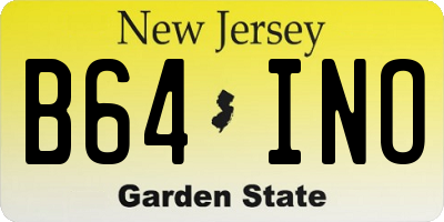 NJ license plate B64INO