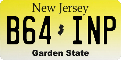 NJ license plate B64INP