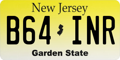 NJ license plate B64INR