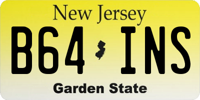 NJ license plate B64INS