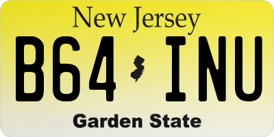 NJ license plate B64INU