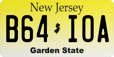 NJ license plate B64IOA
