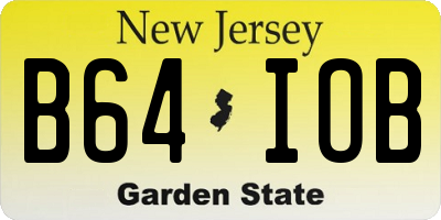 NJ license plate B64IOB