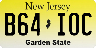 NJ license plate B64IOC