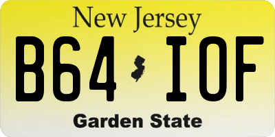 NJ license plate B64IOF