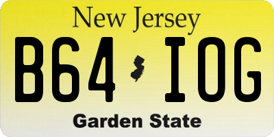 NJ license plate B64IOG