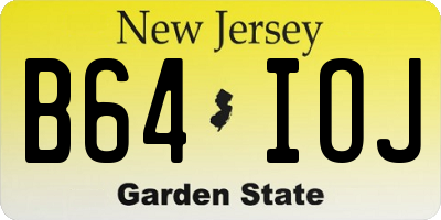 NJ license plate B64IOJ