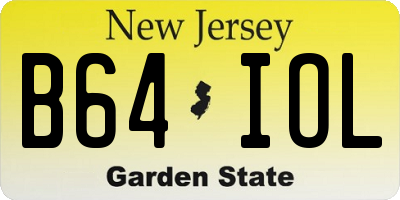 NJ license plate B64IOL
