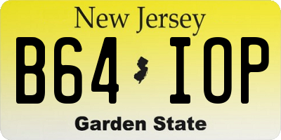 NJ license plate B64IOP