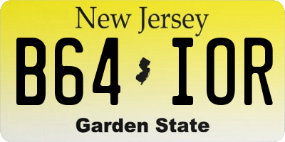 NJ license plate B64IOR