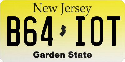 NJ license plate B64IOT