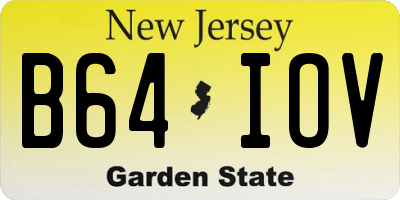 NJ license plate B64IOV