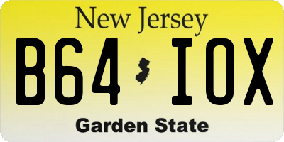 NJ license plate B64IOX