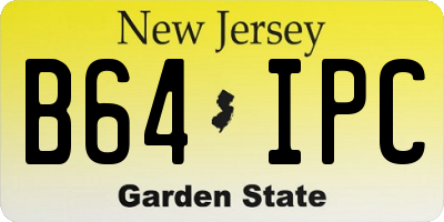 NJ license plate B64IPC