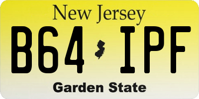 NJ license plate B64IPF
