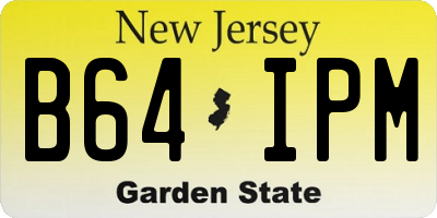 NJ license plate B64IPM