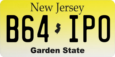 NJ license plate B64IPO
