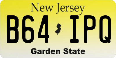 NJ license plate B64IPQ
