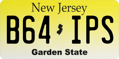 NJ license plate B64IPS