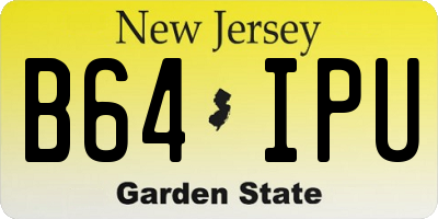NJ license plate B64IPU