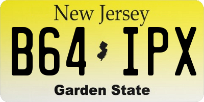 NJ license plate B64IPX