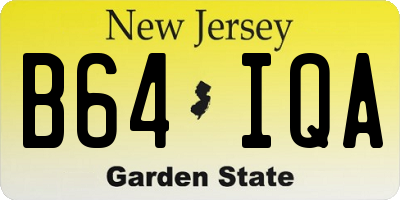 NJ license plate B64IQA
