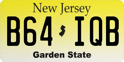NJ license plate B64IQB