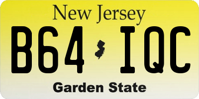 NJ license plate B64IQC