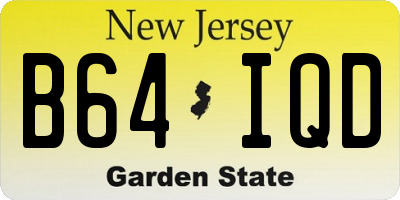 NJ license plate B64IQD