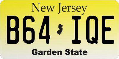NJ license plate B64IQE