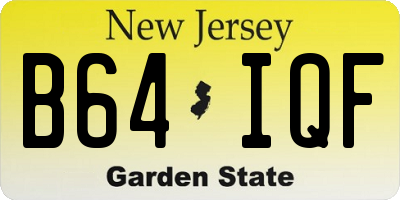 NJ license plate B64IQF