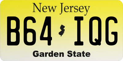 NJ license plate B64IQG