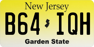 NJ license plate B64IQH