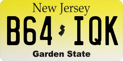 NJ license plate B64IQK