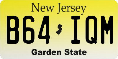 NJ license plate B64IQM