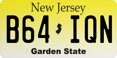 NJ license plate B64IQN