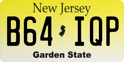 NJ license plate B64IQP