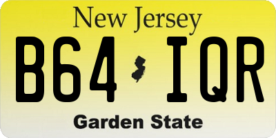 NJ license plate B64IQR