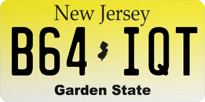 NJ license plate B64IQT