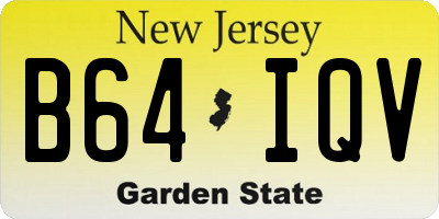 NJ license plate B64IQV