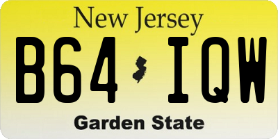 NJ license plate B64IQW