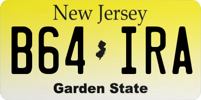 NJ license plate B64IRA
